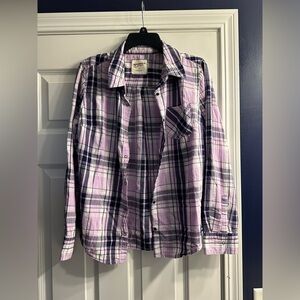 JUNOIRS Purple Plaid Button-Up Shirt